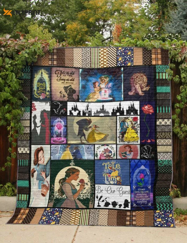 Beauty And The Beast Disney Quilt Blanket For Fans Home Decor Gift ,  Soft Quilt, King Size, All Season Cozy Quilt QB0901