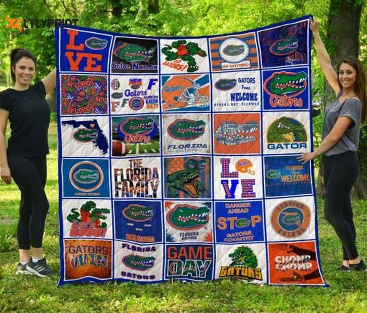 Florida Gators Quilt Blanket For Fans Home Decor Gift , Soft Quilt, King Size, All Season Cozy Quilt QB0901
