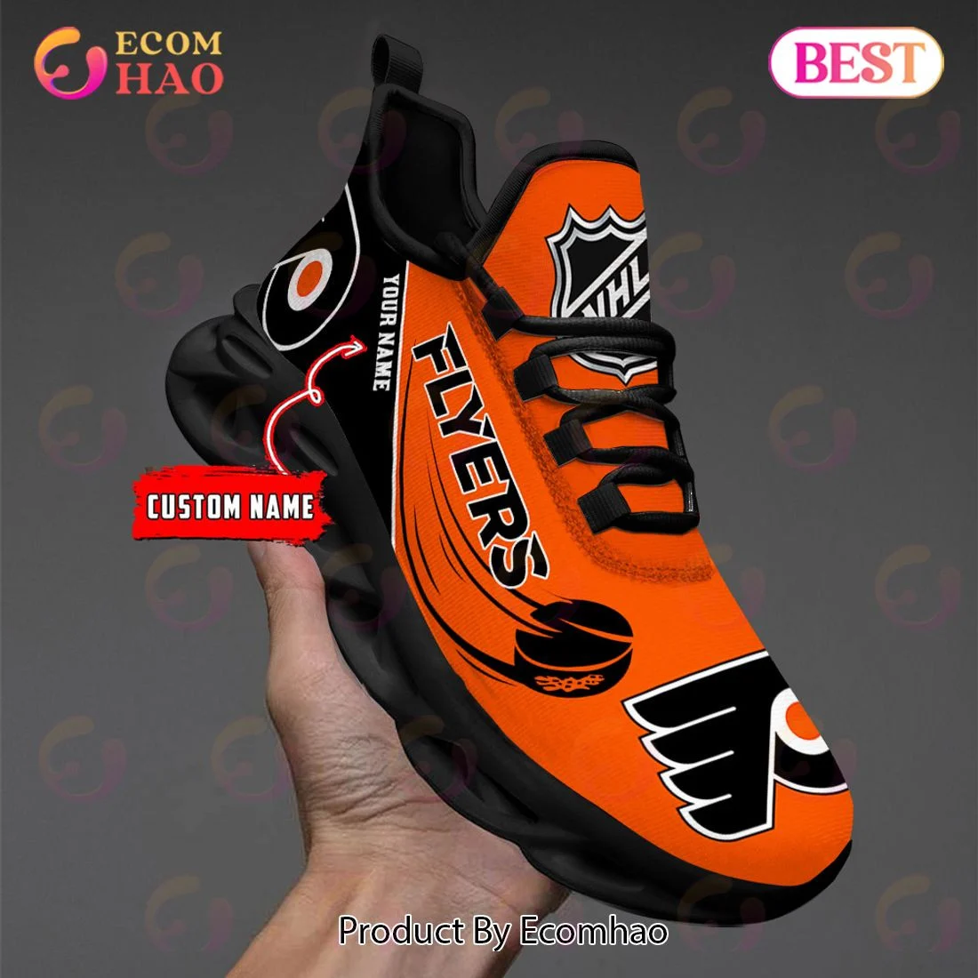Custom Name Philadelphia Flyers Max Soul Shoes, Sneakers  Unisex sneakers MS0601