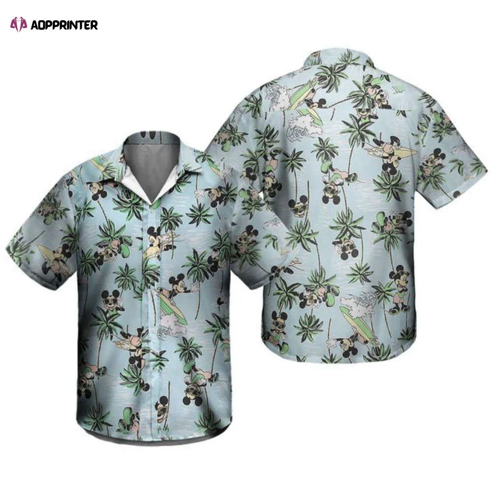 Disney Boys' Button Down Hawaiian Shirt: Mickey Mouse, Lilo and Stitch HW0601