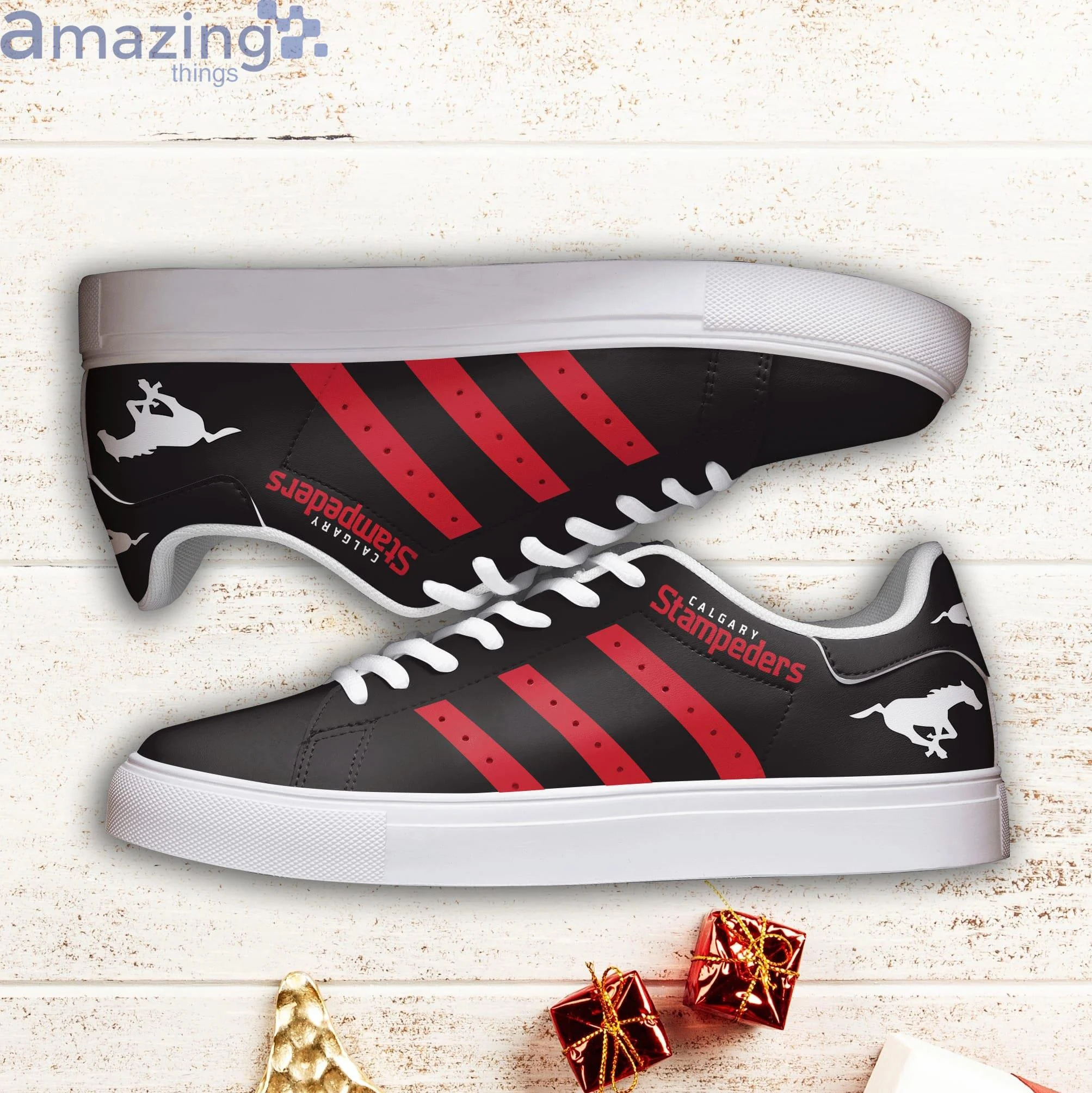 CFL Calgary Stampeders Black Stan Smith Shoes , Trendy Style Sneakers ST0801