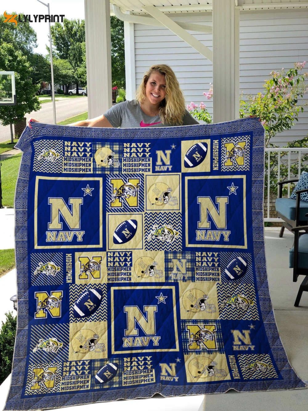 Navy Midshipmen 5 Quilt Blanket For Fans Home Decor Gift , Soft Quilt, King Size, All Season Cozy Quilt QB0901