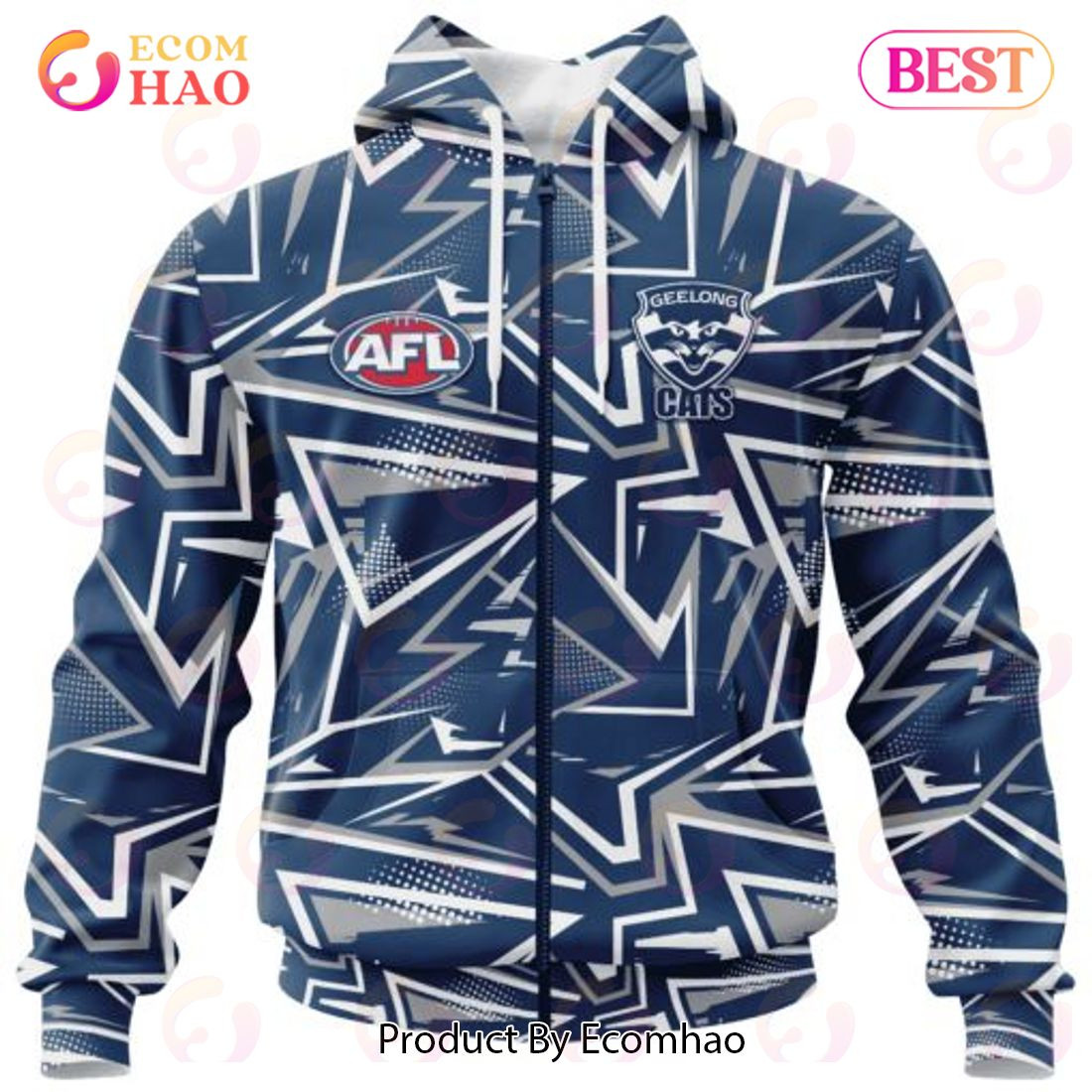 AFL Geelong Cats Special Abstract Design Hoodie, Zip Hoodie, Man - Women, Warm, Premium Quality HZ0501