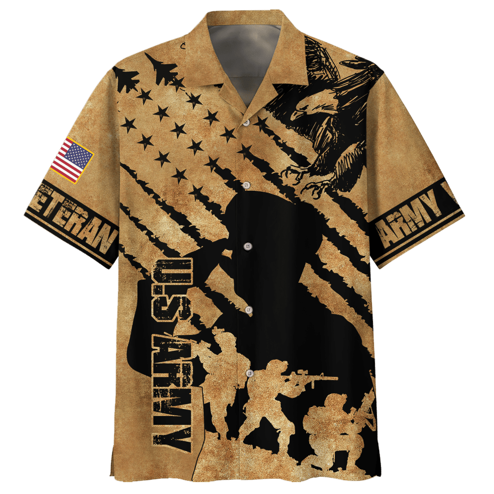 Soldier Silhouette Us Army Veteran Hawaiian Shirt HW0601