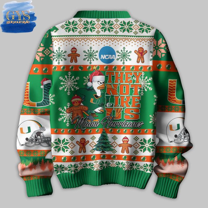 Miami Hurricanes They Not Like Us Ugly Christmas Sweater , Cozy Soft Unisex Pullover SW0601