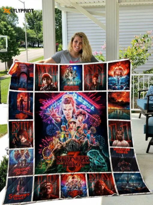 Stranger Things 1 Quilt Blanket For Fans Home Decor Gift , Soft Quilt, King Size, All Season Cozy Quilt QB0901
