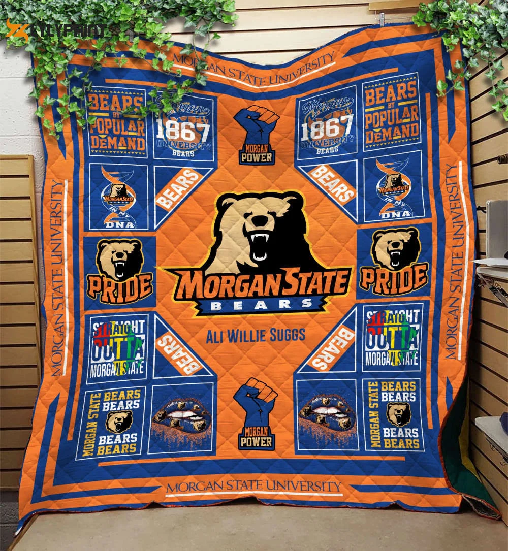Morgan State Bears 2 Quilt Blanket For Fans Home Decor Gift , Soft Quilt, King Size, All Season Cozy Quilt QB0901
