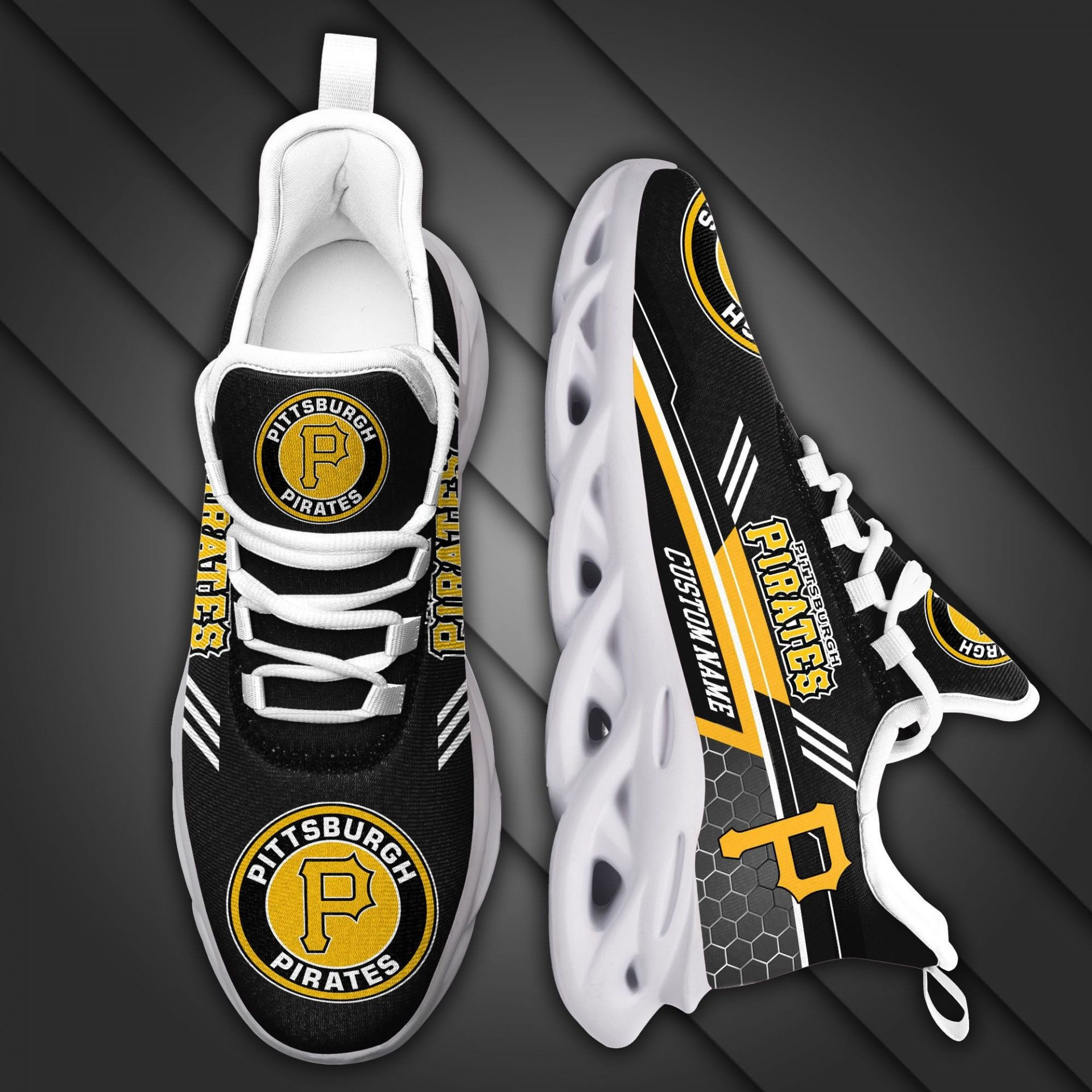 Custom MLB Pittsburgh Pirates Custom Name Max Soul Shoes V5 Men Women MS0601