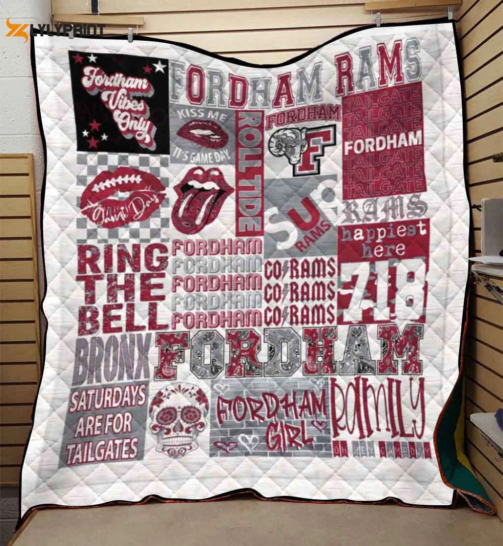 Fordham University Quilt Blanket For Fans Home Decor Gift , Soft Quilt, King Size, All Season Cozy Quilt QB0901