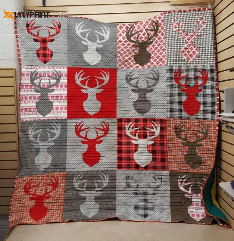 Deer 3D Customized Quilt Blanket For Fans Home Decor Gift ,  Soft Quilt, King Size, All Season Cozy Quilt QB0901