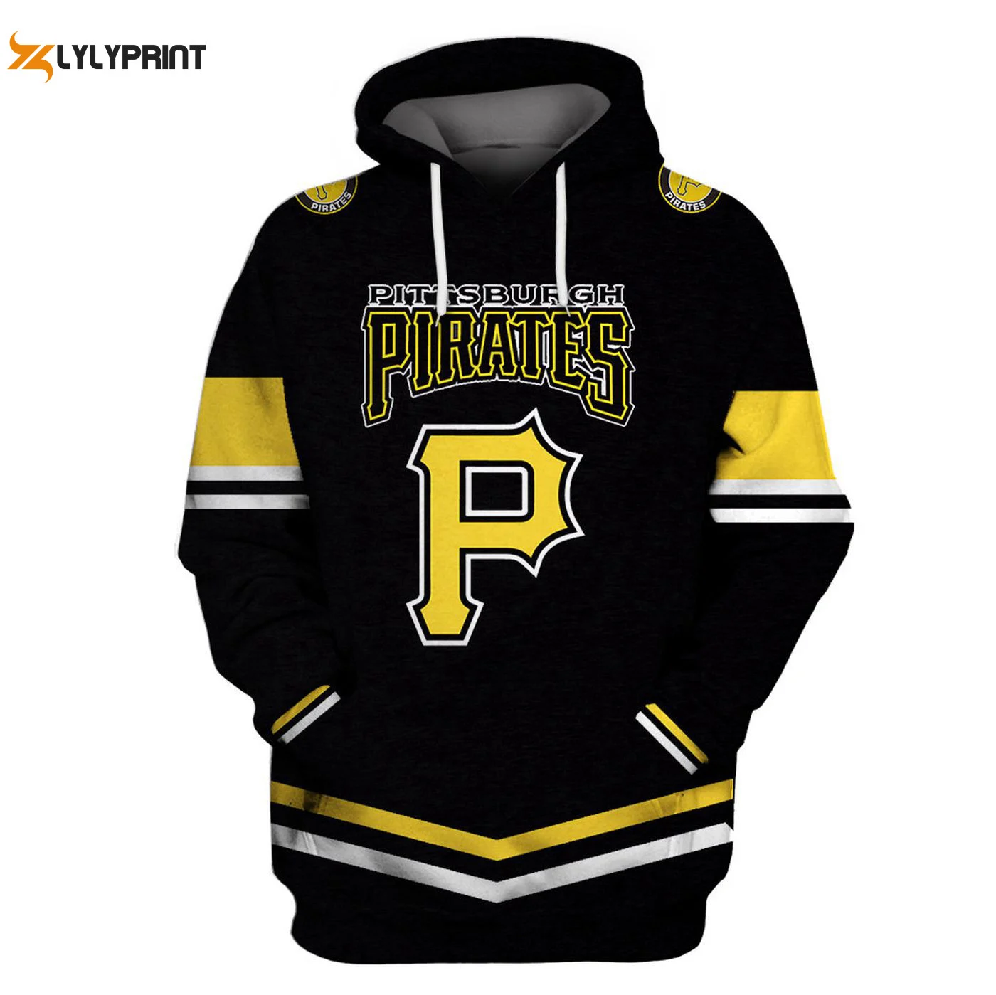 Stylish Pittsburgh Pirates Black Pullover Hoodie AOP Shirt – Shop Now HZ0501
