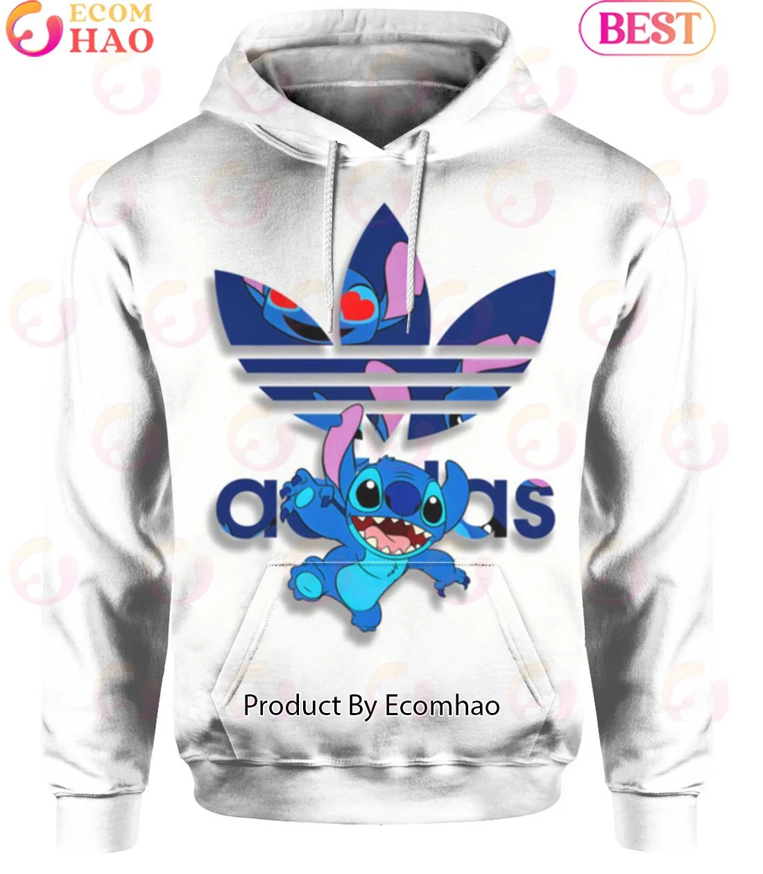 Cartoon Lilo And Stitch Adidas Hoodie, Zip Hoodie, Man - Women, Warm, Premium Quality HZ0501