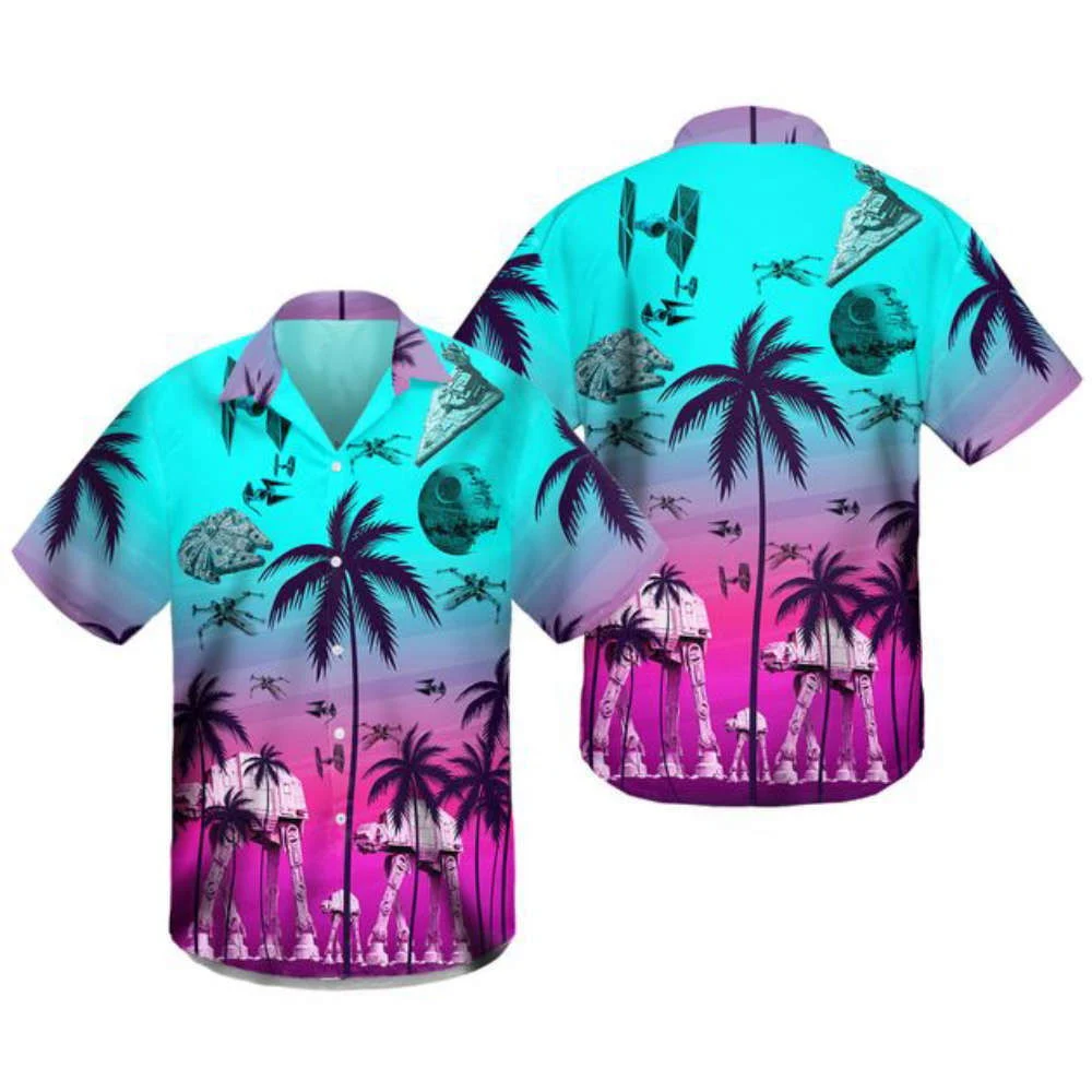 Star Wars Pink Neon Hawaiian Shirt Chm . HW0601