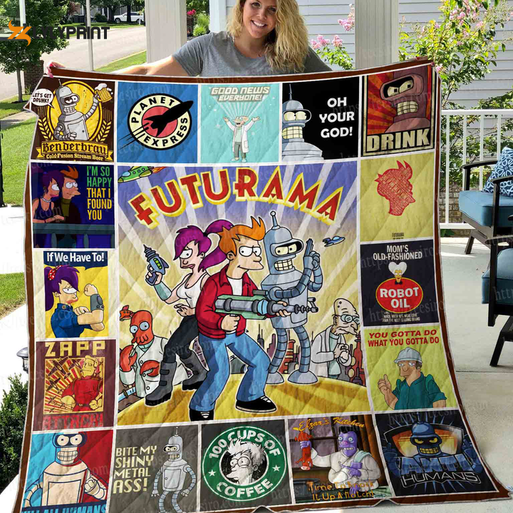 Futurama Quilt Blanket For Fans Home Decor Gift , Soft Quilt, King Size, All Season Cozy Quilt QB0901