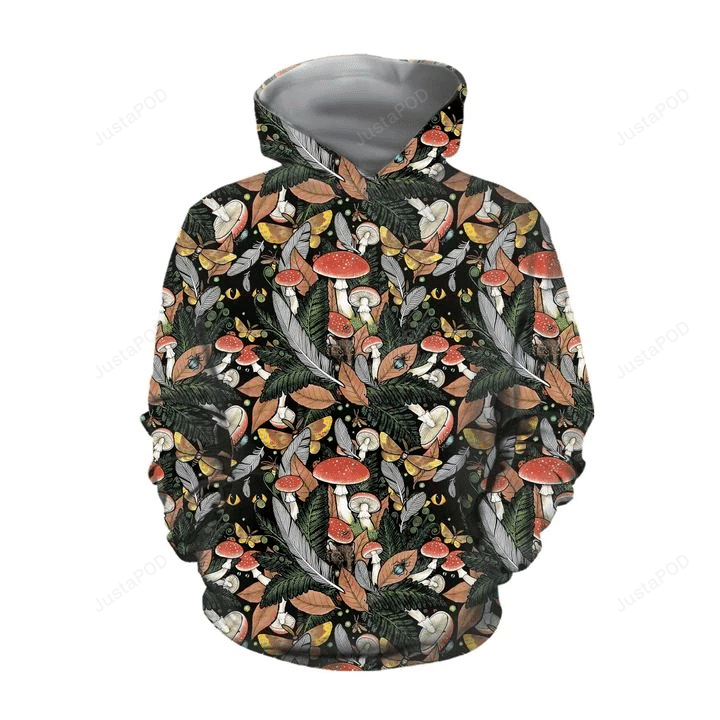 Beautiful Forest Mushroom 3D All Over Printed Hoodie, Zip- Up Hoodie HZ0501