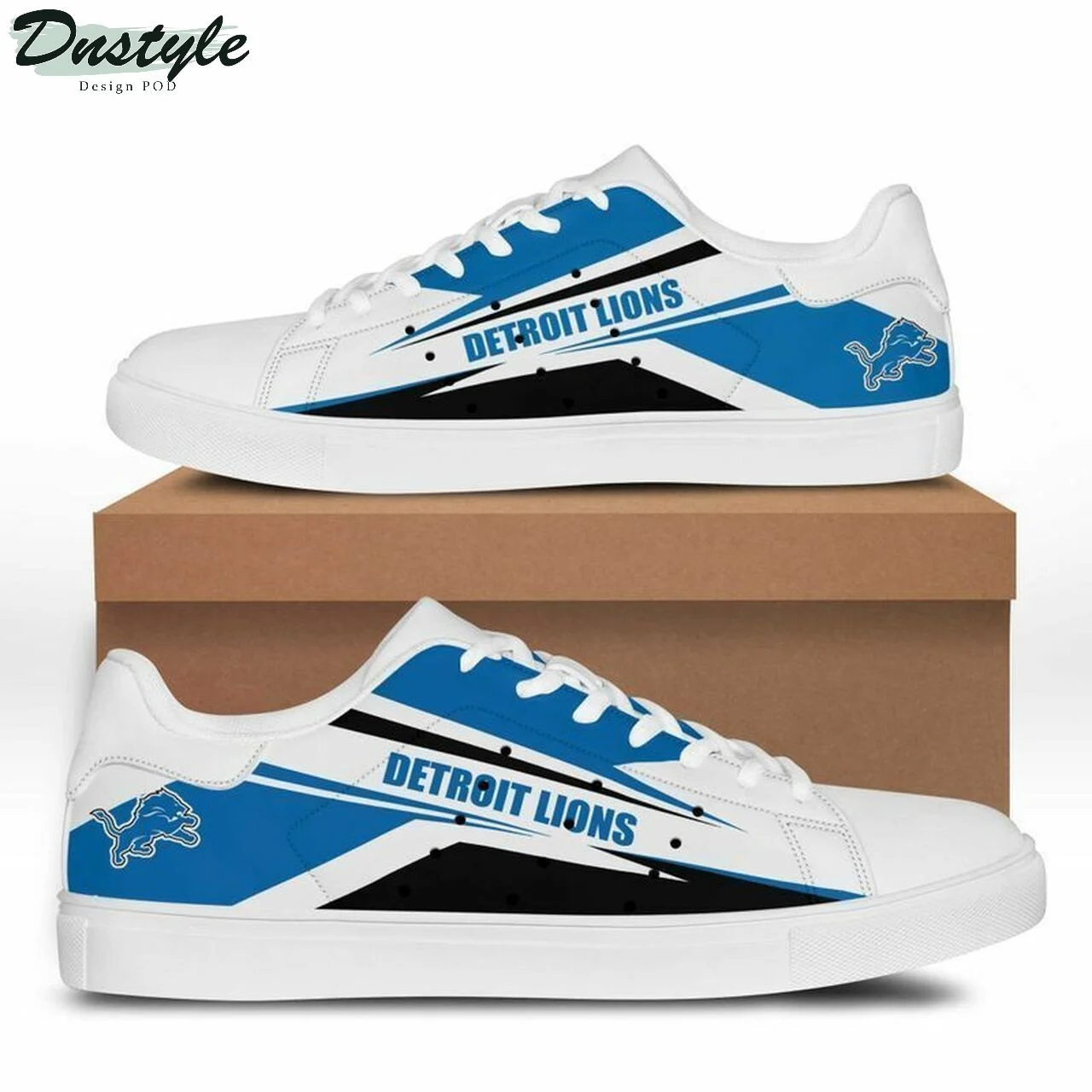 NFL Detroit Lions Blue Black Stan Smith Shoes for Women and Men, Trendy Style Sneakers ST0801
