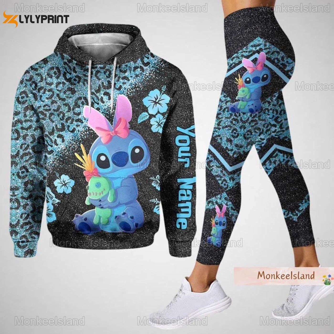 Personalized Stitch Hoodie & Disney Legging Cute Stitch Fan Gift for Her HZ0501