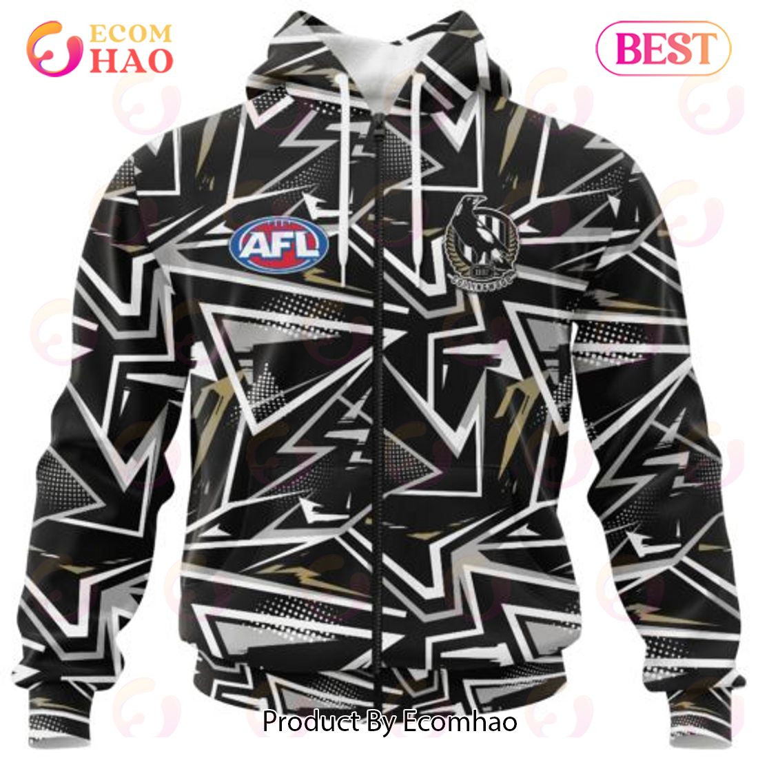 AFL Collingwood Football Club Special Abstract Design Hoodie, Zip Hoodie, Man - Women, Warm, Premium Quality HZ0501