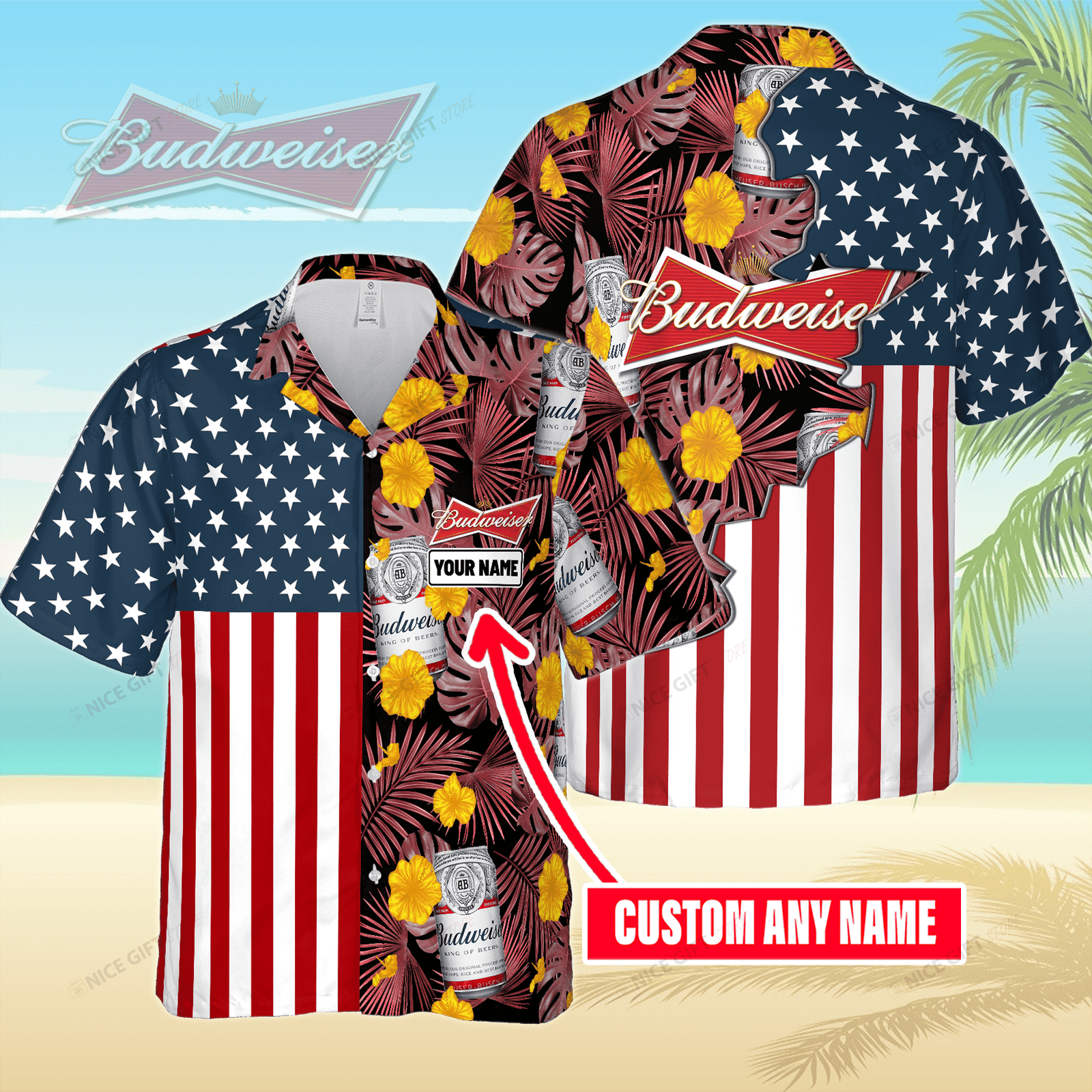 Budweiser Custom Name Hawaiian Shirt For Men And Women HW0601
