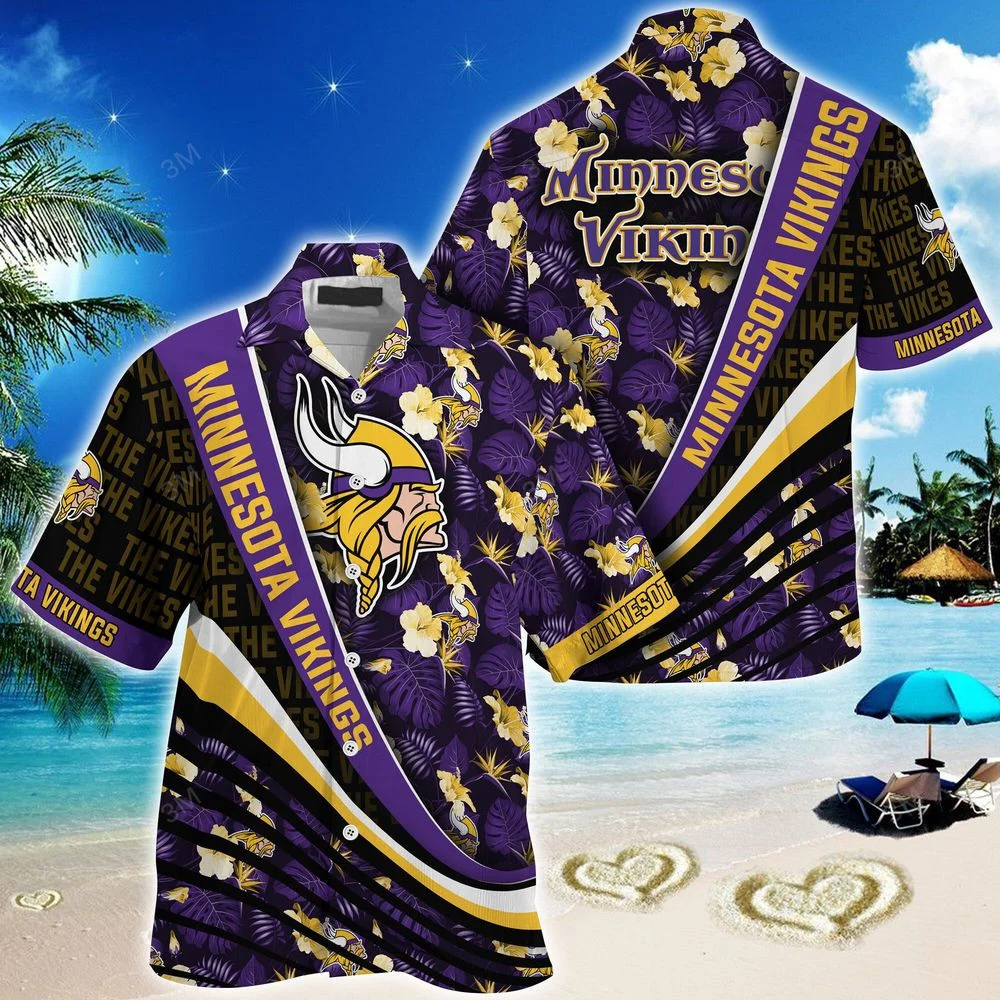 Minnesota Vikings NFL-Summer Hawaii Shirt With Tropical Flower Pattern For Men And Women HW0601