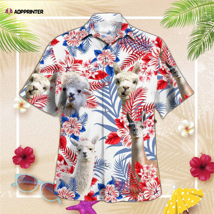 Llama Lovers American Flag Hawaiian Shirt, Llama Aloha Hawaiian Shirt, For Men Women HW0601