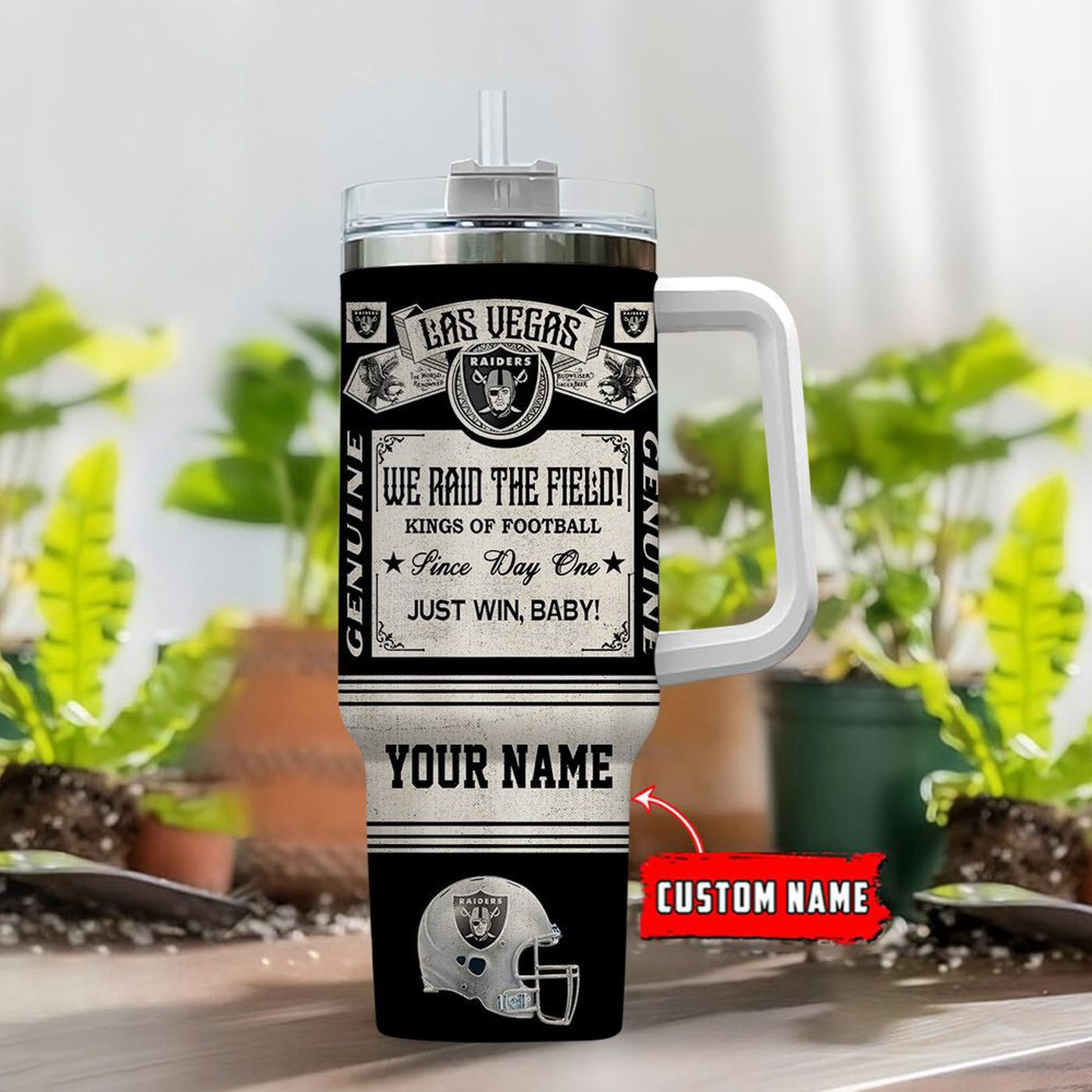 Vintage Las Vegas Raiders Custom Name 40oz Stanley Tumbler - Perfect Gift for Fans 0501TB40
