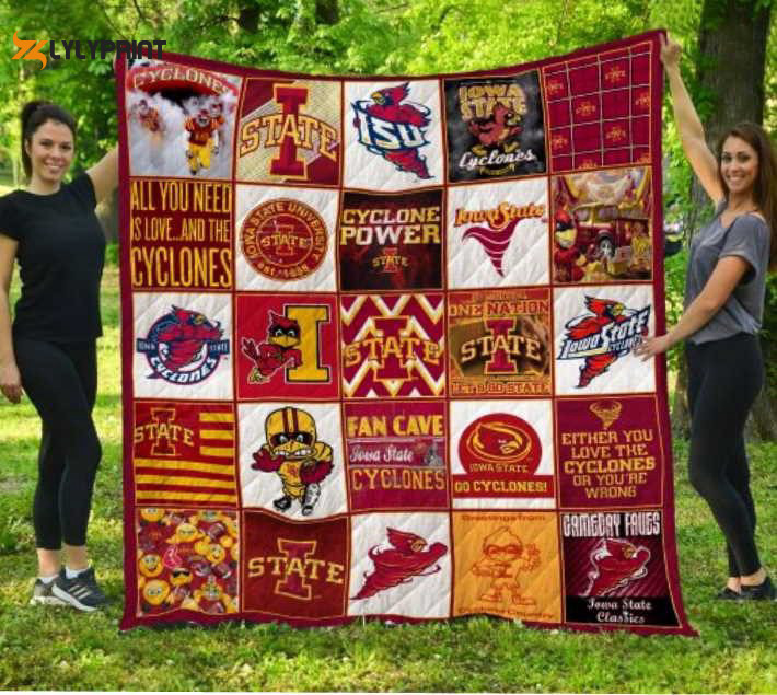 Iowa State Cyclone 3 Quilt Blanket For Fans Home Decor Gift ,  Soft Quilt, King Size, All Season Cozy Quilt QB0901