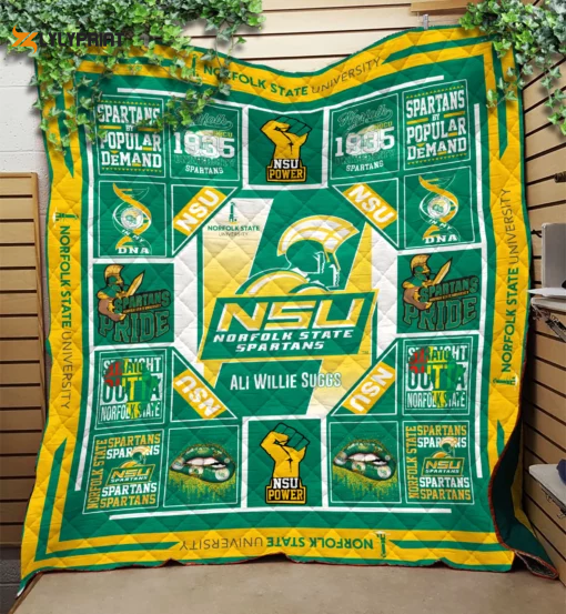 Norfolk State Spartans Quilt Blanket For Fans Home Decor Gift i ,  Soft Quilt, King Size, All Season Cozy Quilt QB0901