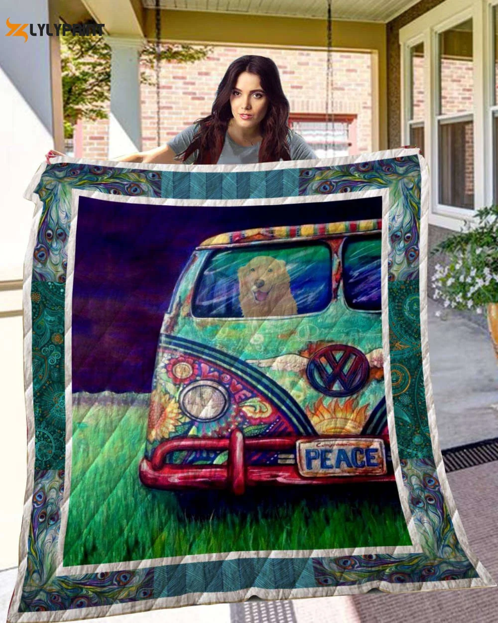 Golden Retriever 3D Customized Quilt Blanket For Fans Home Decor Gift ,  Soft Quilt, King Size, All Season Cozy Quilt QB0901