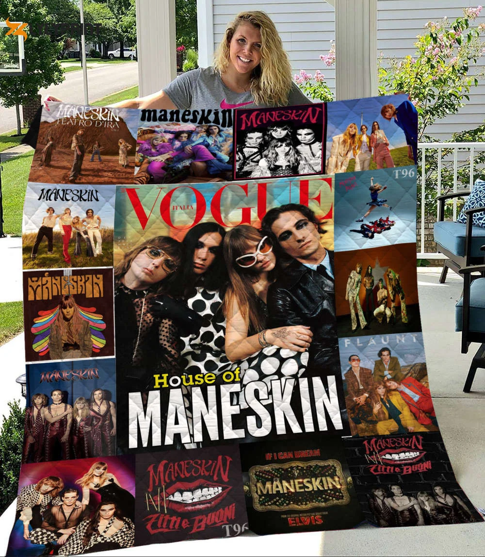 Maneskin Quilt Blanket For Fans Home Decor Gift , Soft Quilt, King Size, All Season Cozy Quilt QB0901