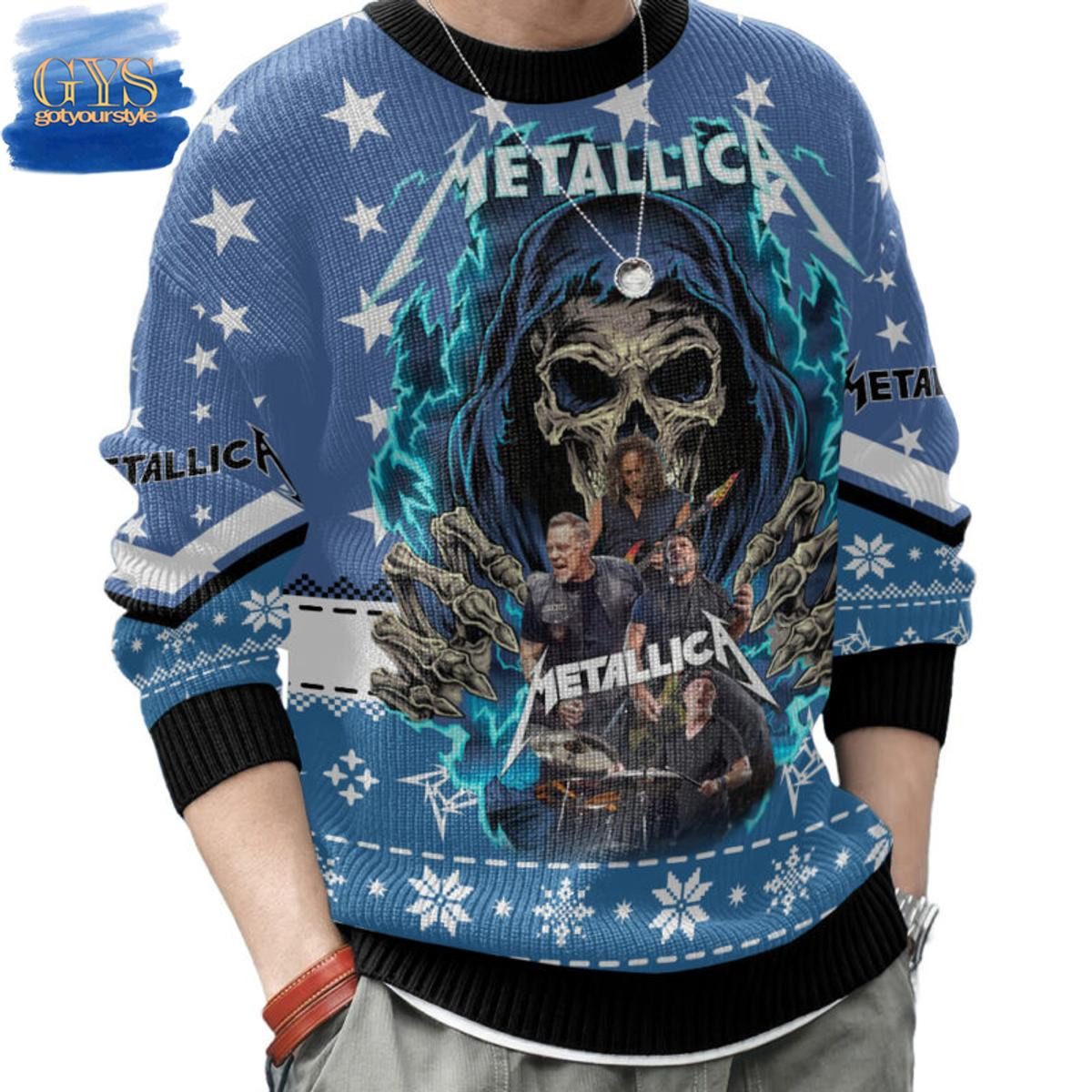 Metallica Trapped Under Ice Ugly Christmas Sweater , Cozy Soft Unisex Pullover SW0601