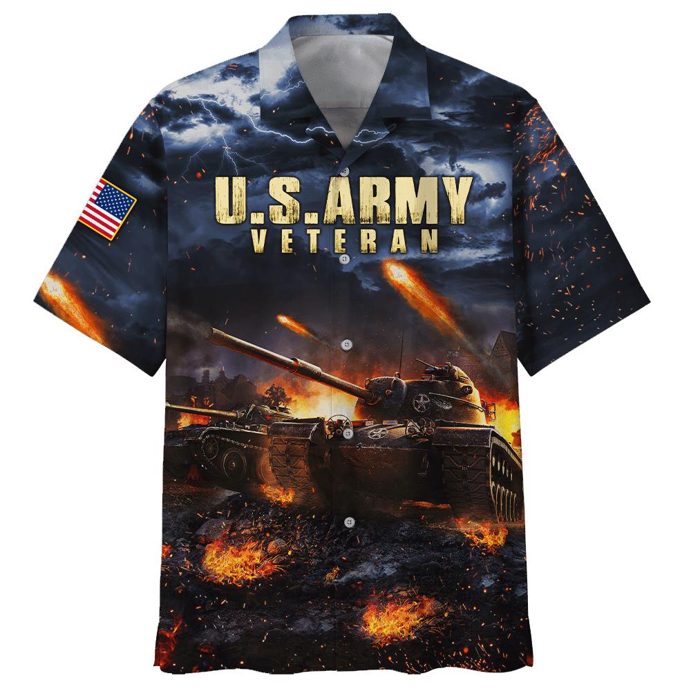 Cannon Tank U.S.Army Veteran Hawaiian Shirt HW0601