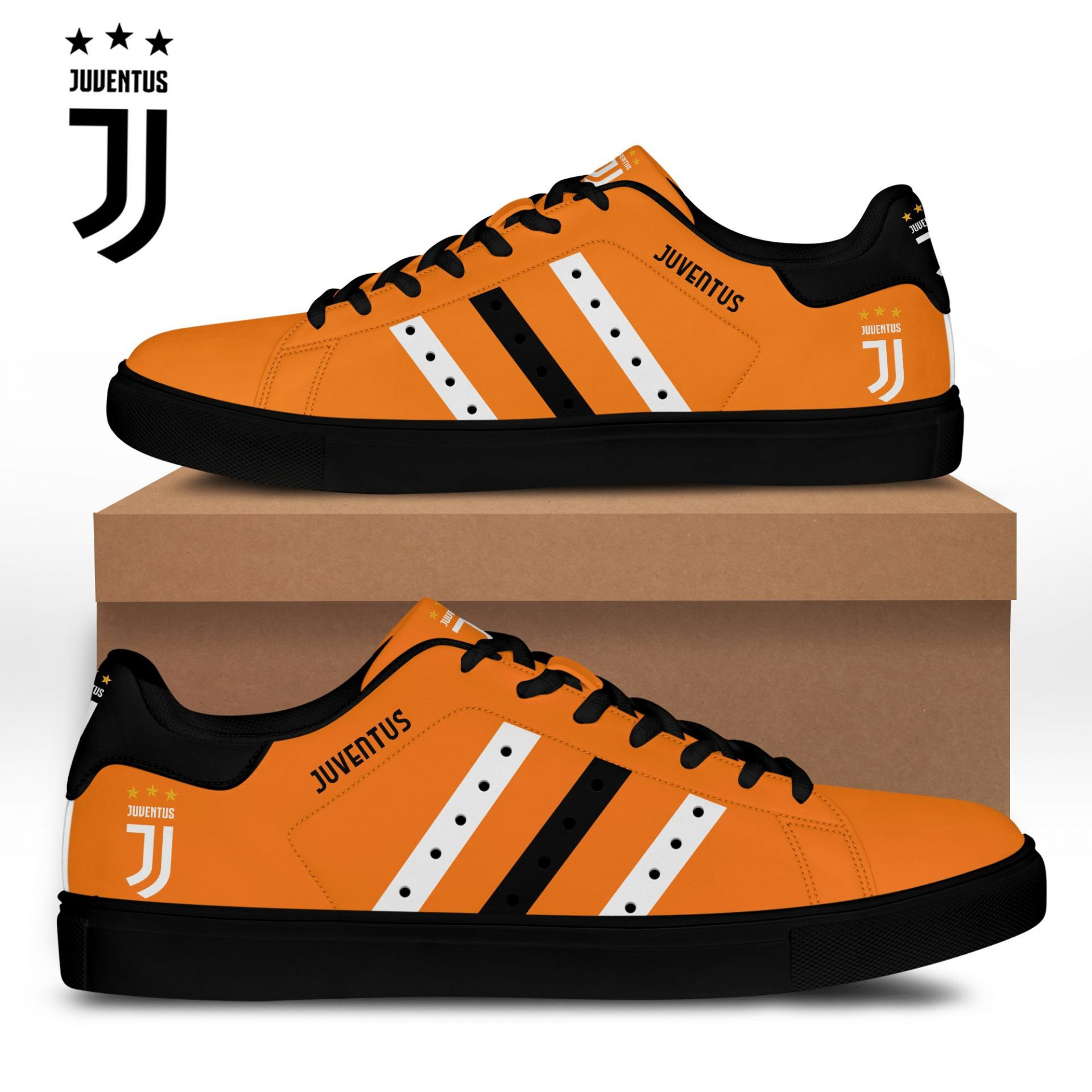 Juventus FC Special Orange Stan Smith Shoes Unisex, Trendy Style Sneakers ST0801