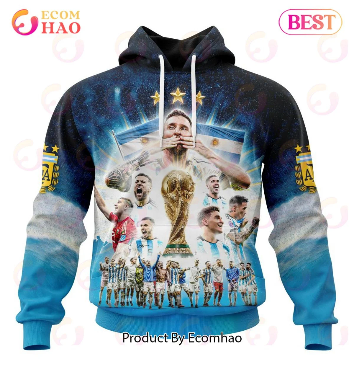 Argentina World Cup 2022 Champions Kits 3D Hoodie, Zip Hoodie, Man - Women, Warm, Premium Quality HZ0501