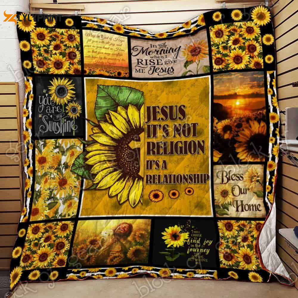 Find God In A Sunflower 3D Customized Quilt , Soft Quilt, King Size, All Season Cozy Quilt QB0901