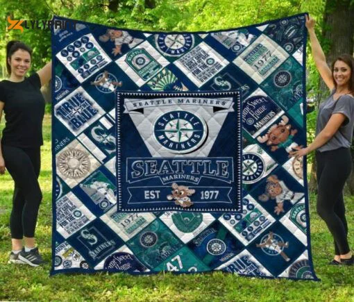 Seattle Mariners 1 Quilt Blanket For Fans Home Decor Gift , Soft Quilt, King Size, All Season Cozy Quilt QB0901