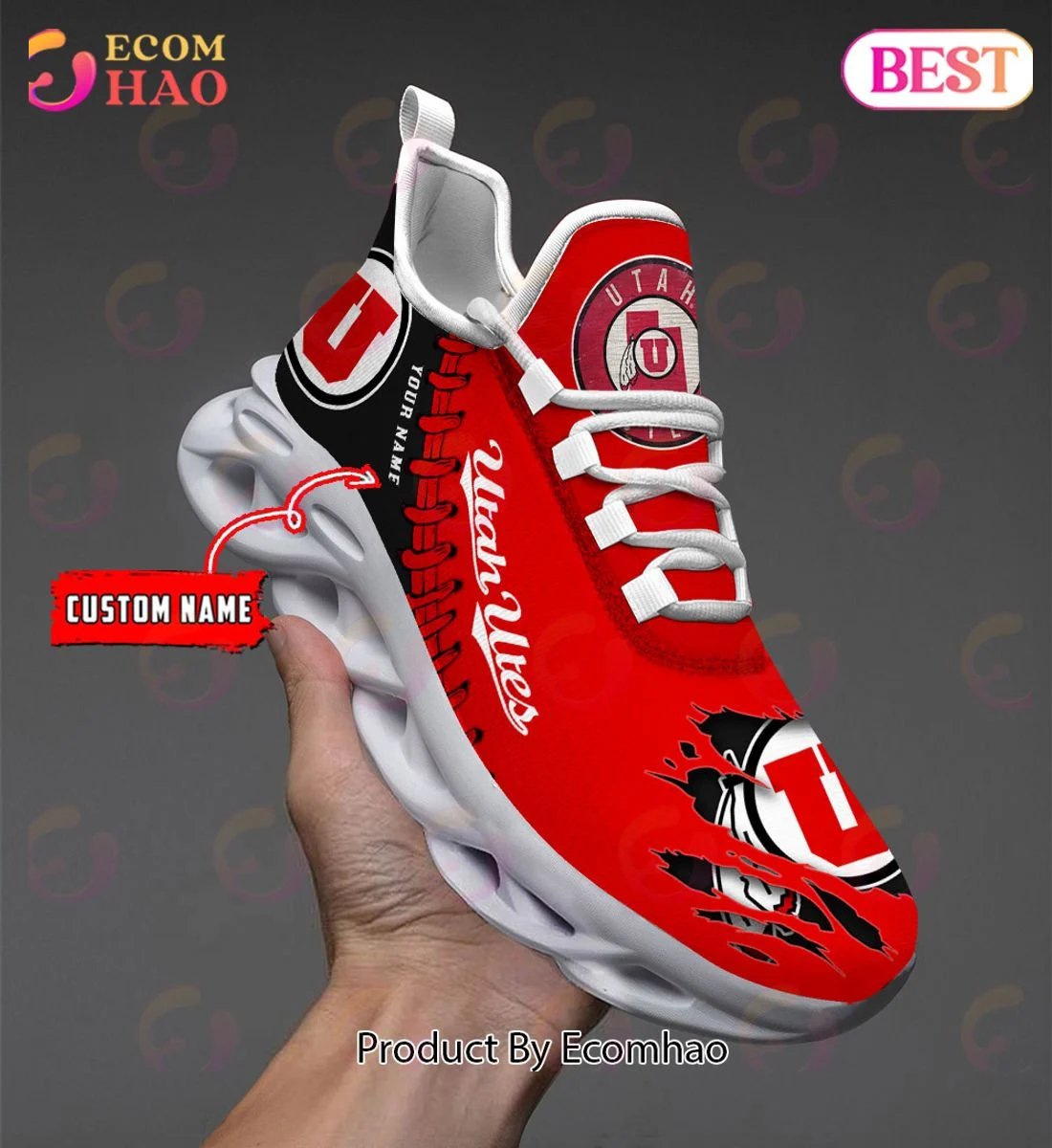 Utah Utes Max Soul Shoes Custom Name  Unisex sneakers MS0601
