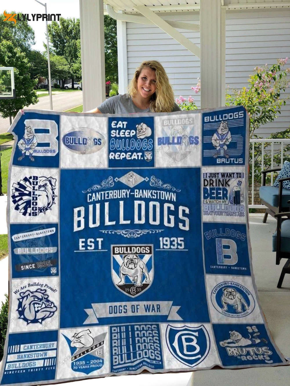 Canterbury Bankstown Bulldogs 2 Quilt Blanket For Fans Home Decor Gift , Soft Quilt, King Size, All Season Cozy Quilt QB0901