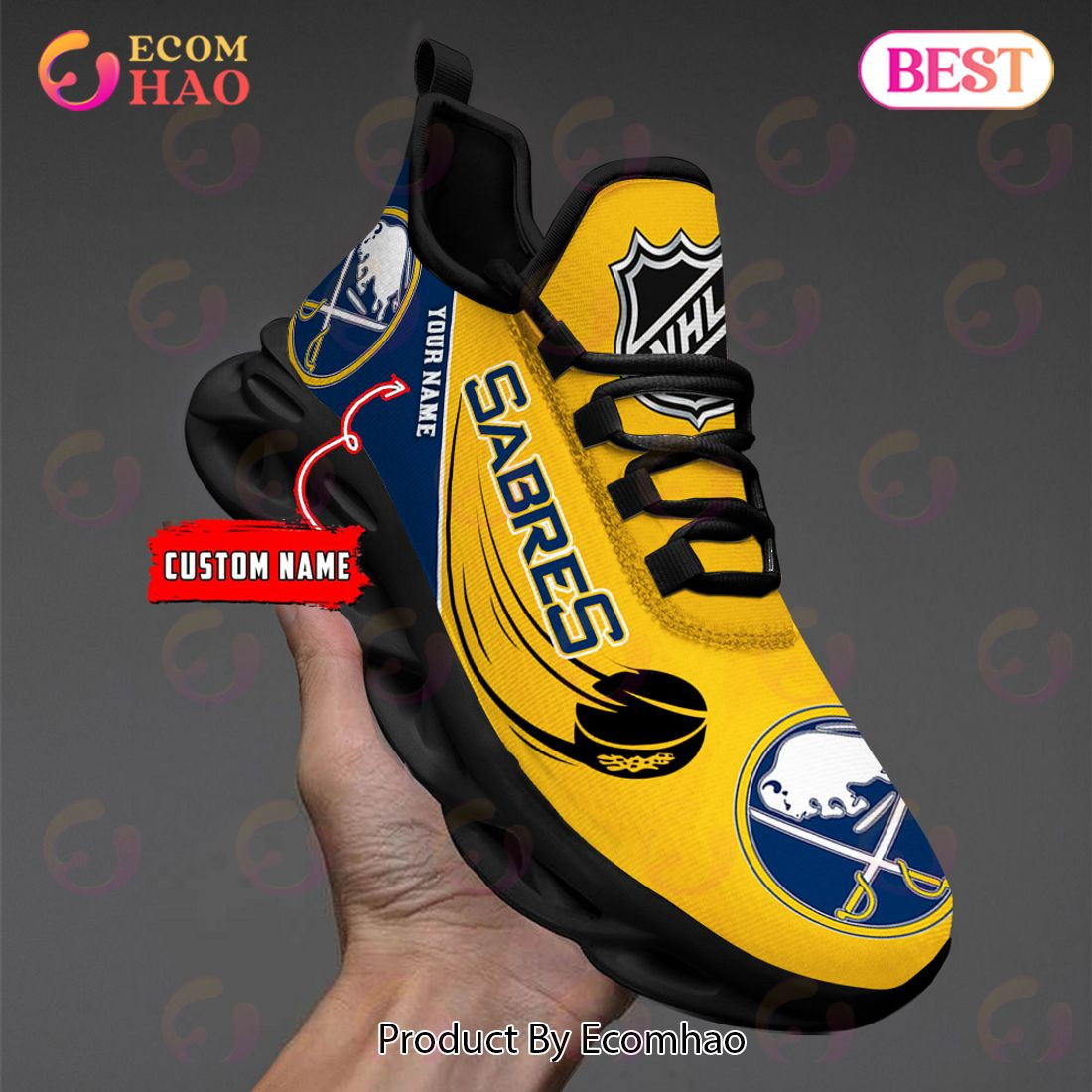 Custom Name Buffalo Sabres Max Soul Shoes, Sneakers  Unisex sneakers MS0601