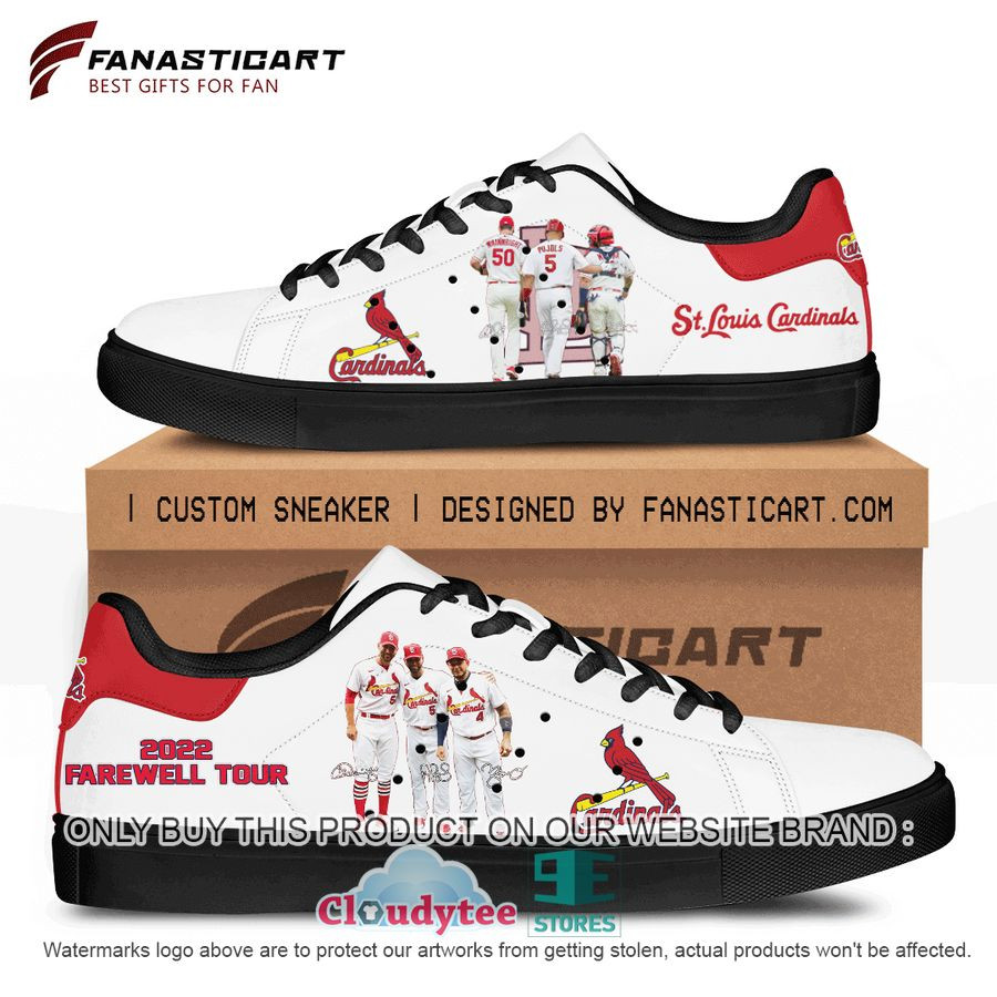 MLB St. Louis Cardinals White 2022 Farewell Tour Stan Smith Shoes , Trendy Style Sneakers ST0801
