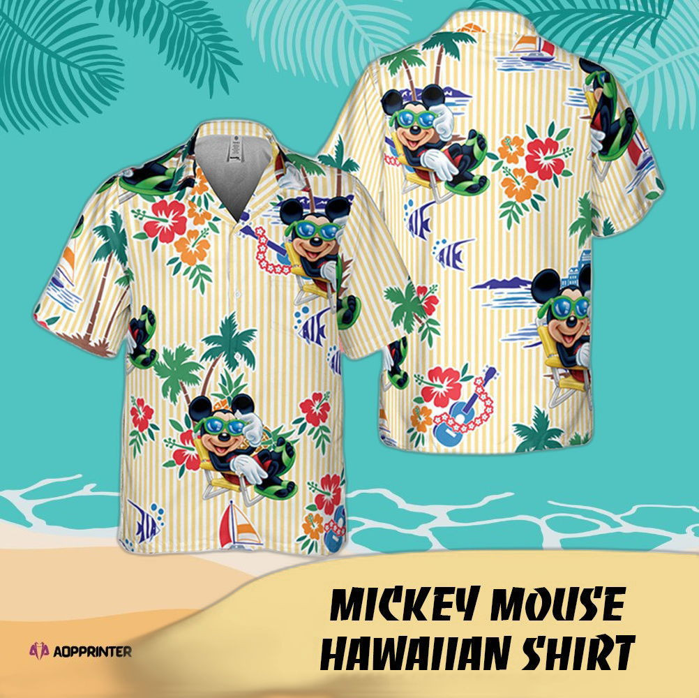 Hot New 2023 Mickey mouse Hawaiian Shirt Summer Shirt Gift Orange 01 HW0601