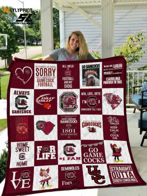 Gamecocks 1 Quilt Blanket For Fans Home Decor Gift ,  Soft Quilt, King Size, All Season Cozy Quilt QB0901