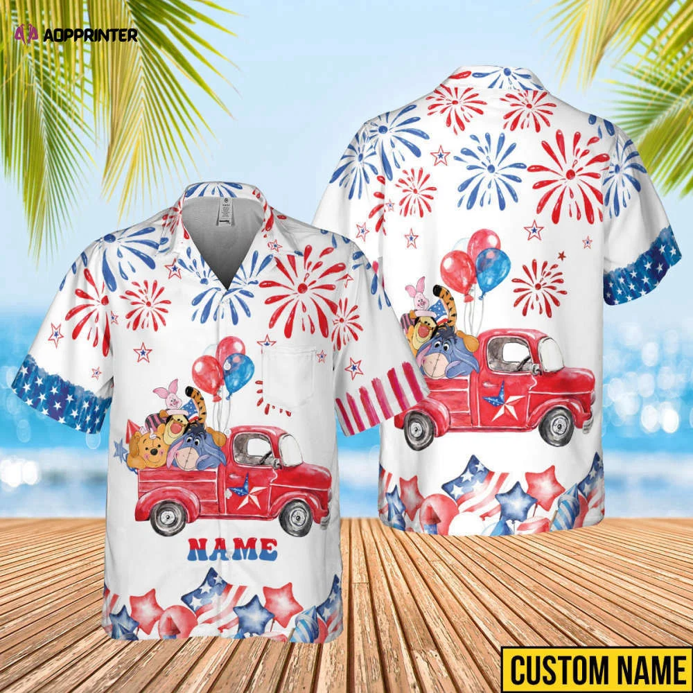 Custom Winnie The Pooh and Friends Shirt – Personalized Name Shirt for Family Vacation 2023 & 4th of July HW0601