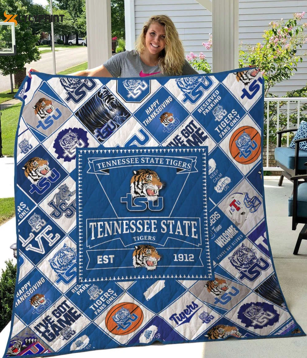 Tennessee State Tigers 1 Quilt Blanket For Fans Home Decor Gift , Soft Quilt, King Size, All Season Cozy Quilt QB0901