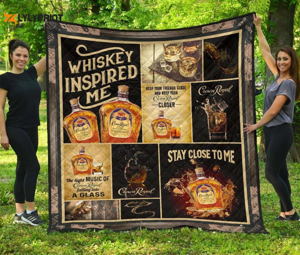 Crown Royal Quilt Blanket For Fans Home Decor Gift Whiskey Inspired Me Funny Gift Idea 3d ,  Soft Quilt, King Size, All Season Cozy Quilt QB0901