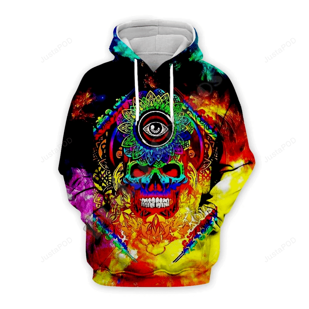Skull Hippie 3D All Over Print Hoodie, Zip-up Hoodie HZ0501