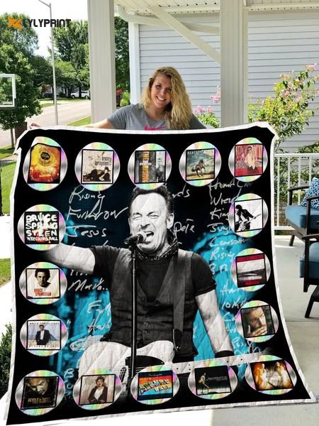 Bruce Springsteen Quilt Blanket For Fans Home Decor Gift , Soft Quilt, King Size, All Season Cozy Quilt QB0901
