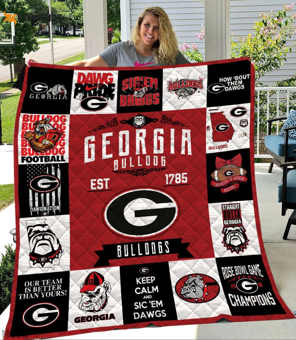Georgia Bulldogs 3 Quilt Blanket For Fans Home Decor Gift , Soft Quilt, King Size, All Season Cozy Quilt QB0901