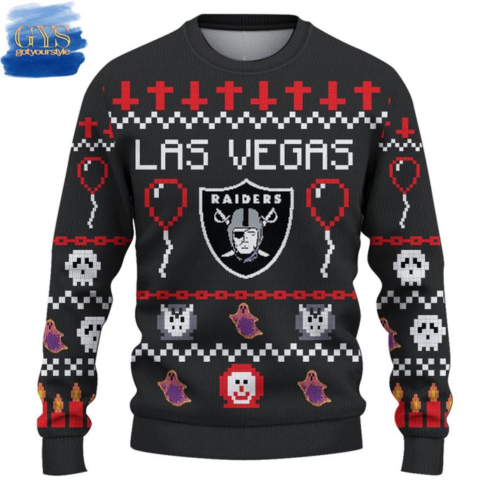 Las Vegas Raiders Happy Halloween Sweater , Cozy Soft Unisex Pullover SW0601