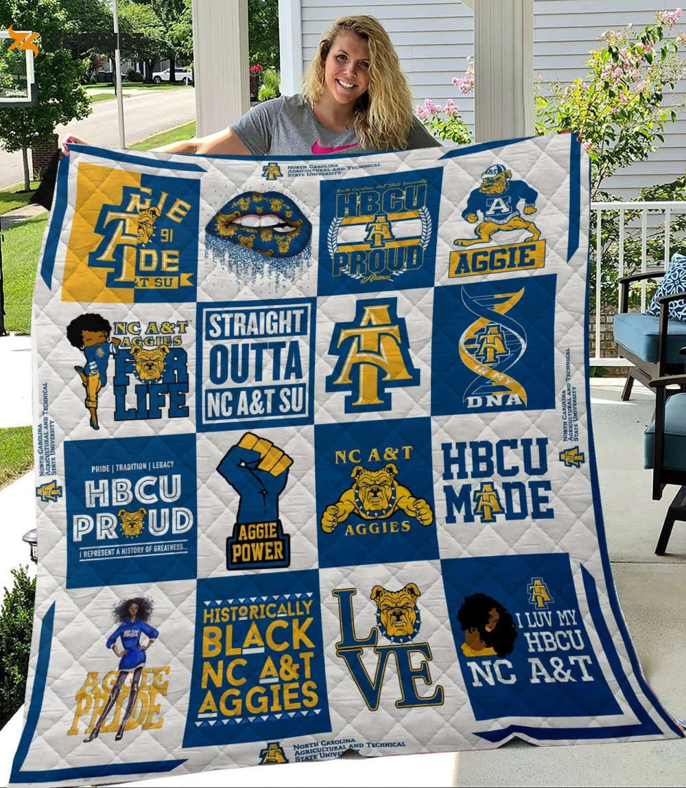 North Carolina A&T Aggies 1 Quilt For Fans Home Decor Gift , Soft Quilt, King Size, All Season Cozy Quilt QB0901